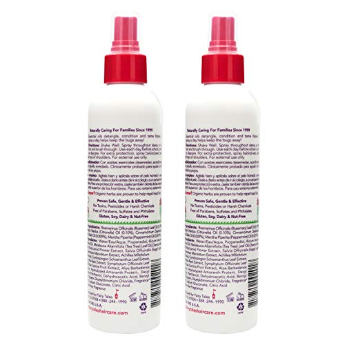 Fairy Tales Rosemary Repel Daily Kid Leave-In Conditioning Spray- Conditioning Lice Spray for Kids for Lice Prevention, 8 Fl Oz (Pack of 2)