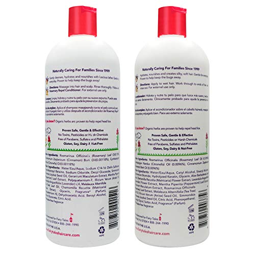 Fairy Tales Rosemary Repel Daily Kids Shampoo- Lice Shampoo for Kids & Kids Hair Conditioner for Lice Prevention (Shampoo + Conditioner 32oz -Pack of 2 )