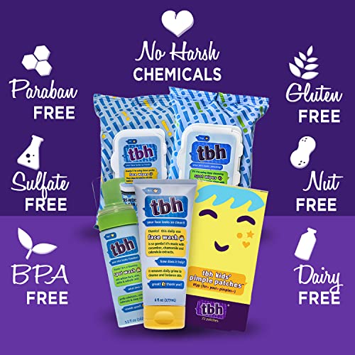 TBH Kids Teen Hygiene Starter Kit- Shampoo, Conditioner, Body Wash, Face Wipes, Lotion, and Deodorant - 7 in 1 Kit for all Your Tweens Needs