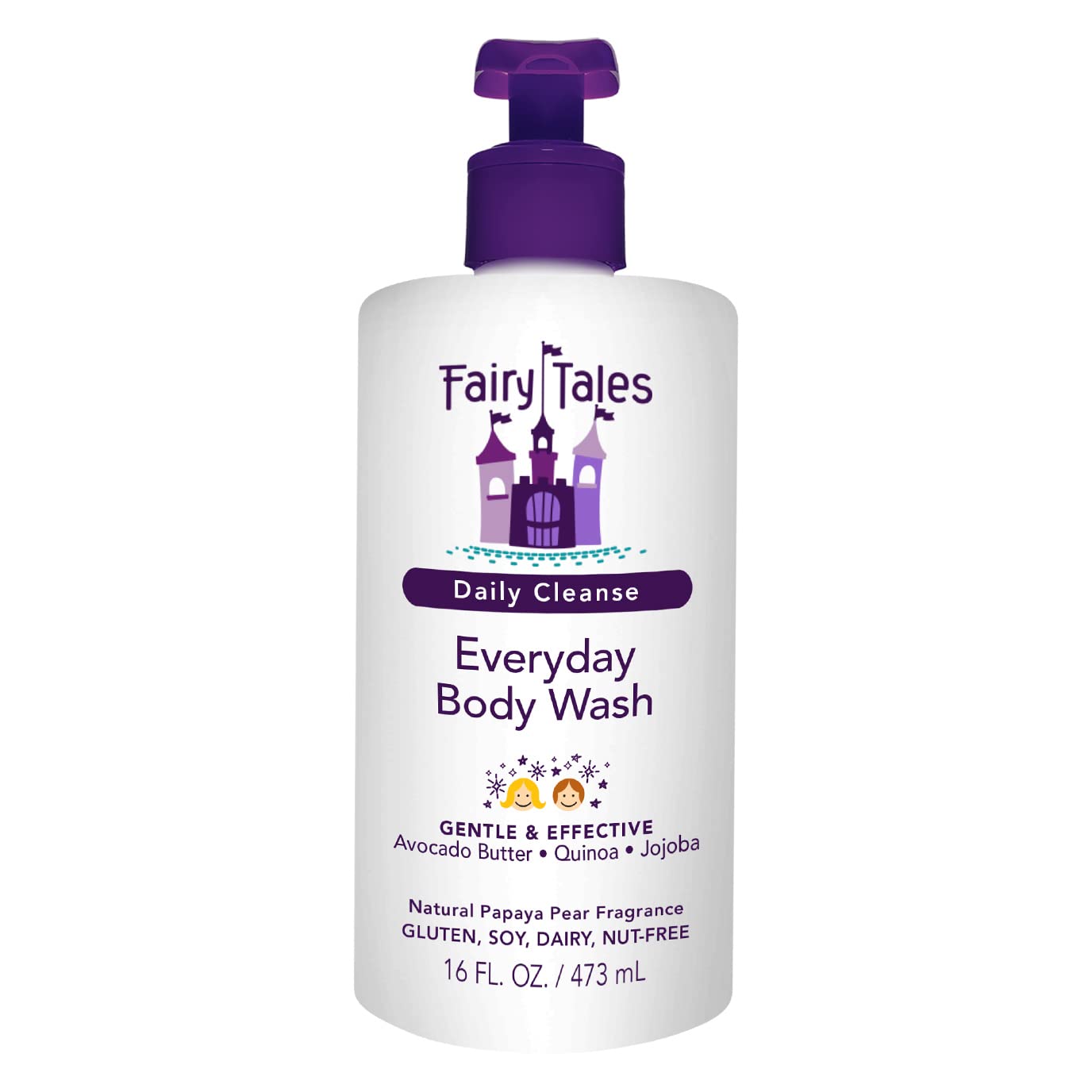 Fairy Tales Daily Cleanse Kids Body Wash, Everyday Body Wash for Kids and Toddler- Soap for Bath or Shower, No Harsh Chemicals or Toxins - 32oz