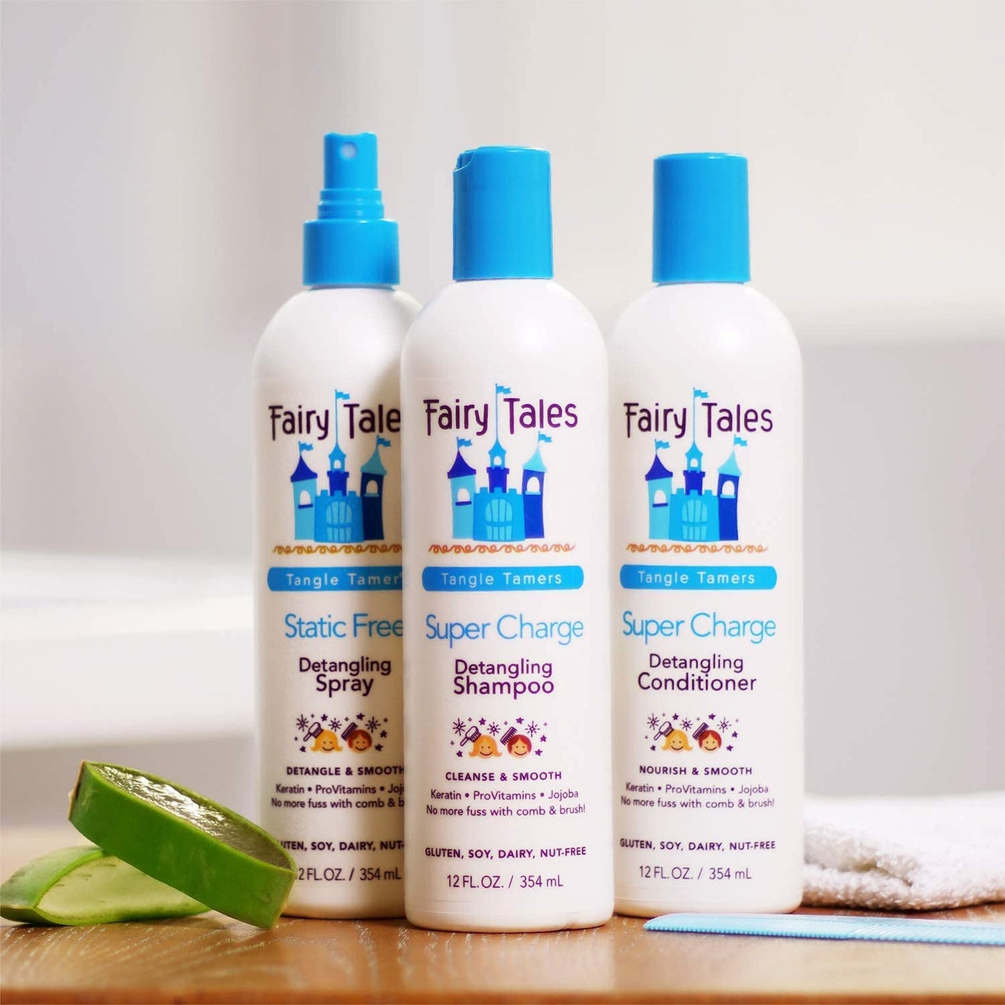 Fairy Tales Tangle Tamer Super Charge Detangling Shampoo for Kids - Paraben Free, Sulfate Free, Gluten Free, Nut Free - 32 oz (2 Pack)