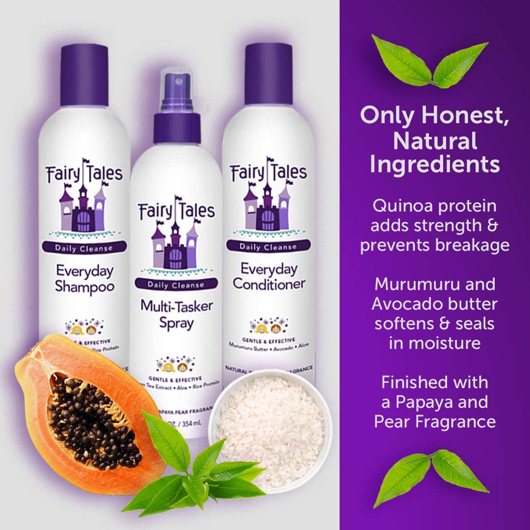 Fairy Tales Daily Cleanse Spray - Shampoo and Conditioner Pack with Natural | Free oz 12