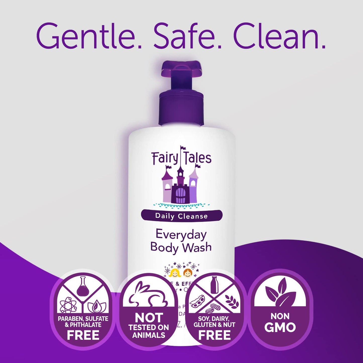Fairy Tales Daily Cleanse Kids Body Wash, Everyday Body Wash for Kids and Toddler- Soap for Bath or Shower, No Harsh Chemicals or Toxins - 32oz