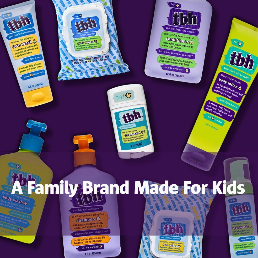 TBH Kids Body Lotion for Teen Girls and Boys For Dry Skin - Non-Greasy & Hydrating Kids Lotion - Made with Natural Ingredients in the USA – Sulfate, Paraben Free Lotion for Tweens and Kids- 8oz