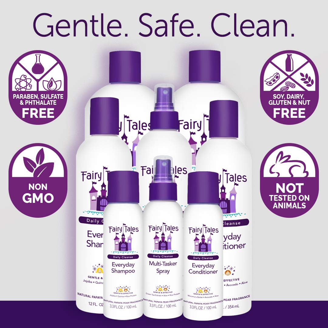 Fairy Tales Daily Cleanse Spray - Shampoo and Conditioner Pack with Natural | Free oz 12