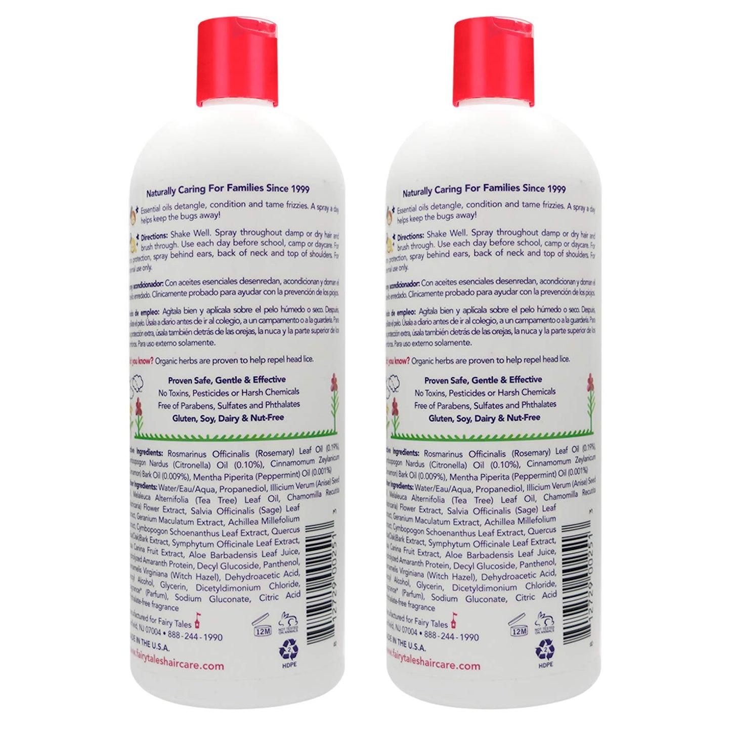Fairy Tales Rosemary Repel Leave in Conditioning Spray Refill- Lice Spray for Kids- 32 Fl Oz (Pack of 2)