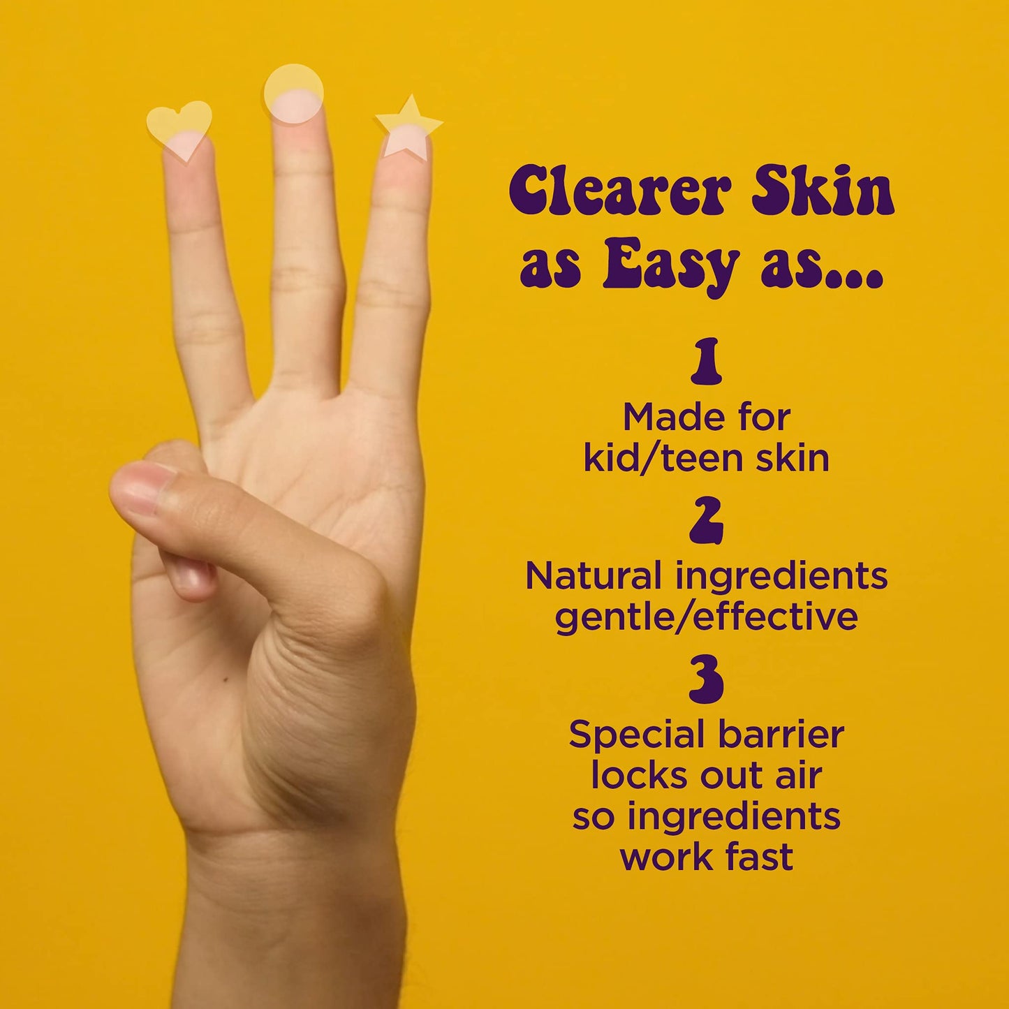 TBH Teen Pimple Patches For Tween Girls and Boys - Hyaluronic Acid Acne Pimple Patch Spot Treatment