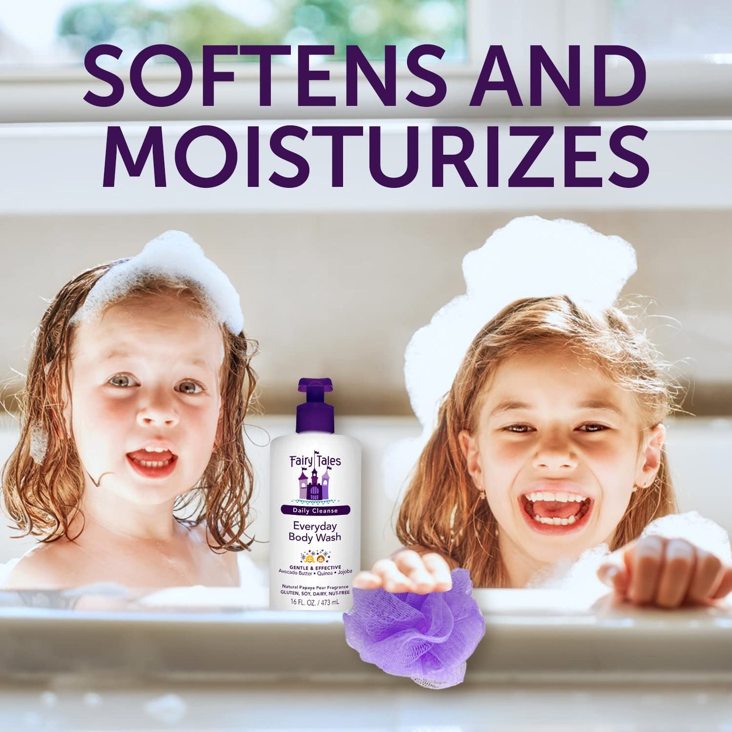 Fairy Tales Daily Cleanse Kids Body Wash, Everyday Body Wash for Kids and Toddler- Soap for Bath or Shower, No Harsh Chemicals or Toxins - 32oz