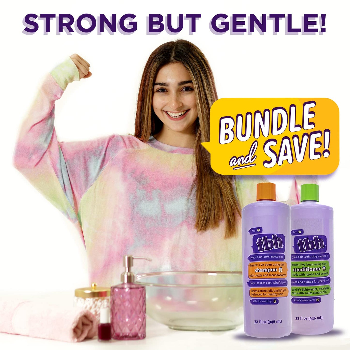 TBH Kids Shampoo - Tween and Teen Shampoo for Oily Hair,Sulfate and Paraben Free Shampoo - 32 oz