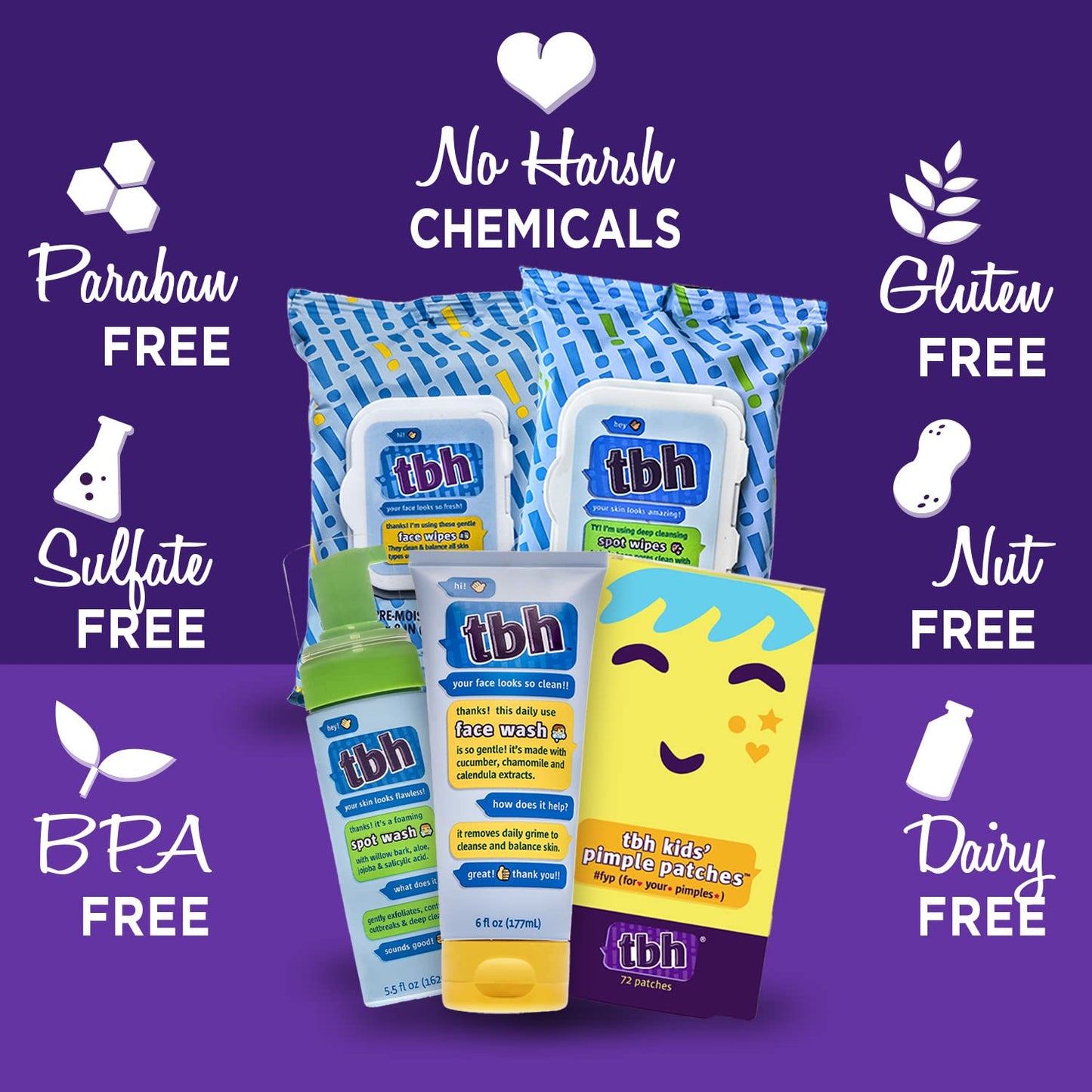 TBH Teen Pimple Patches For Tween Girls and Boys - Hyaluronic Acid Acne Pimple Patch Spot Treatment