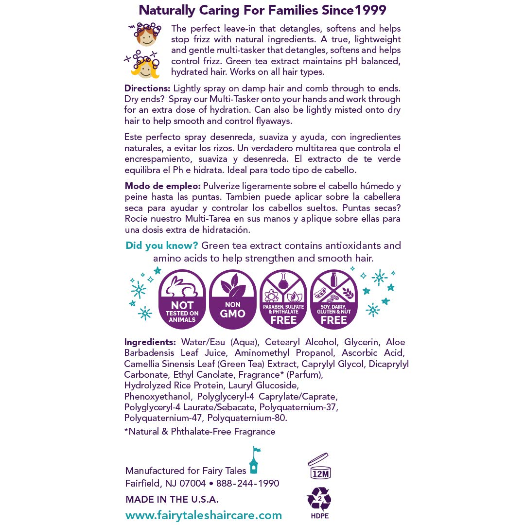 Fairy Tales Daily Cleanse Everyday Kids Conditioner Spray- Gentle Defining Leave in Spray Tangle Free Moisturizing and Hydrating Formula Clean Natural Ingredients- Paraben - oz
