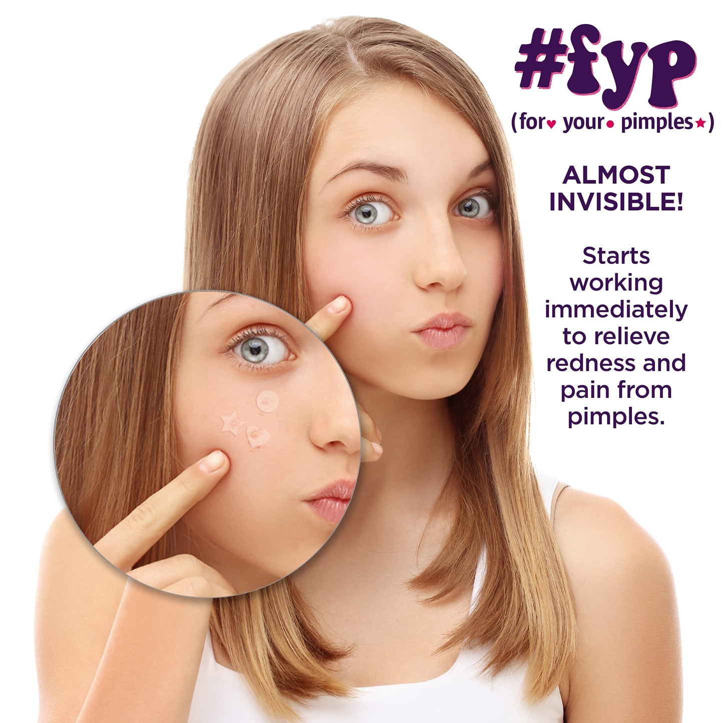 TBH Teen Pimple Patches For Tween Girls and Boys - Hyaluronic Acid Acne Pimple Patch Spot Treatment