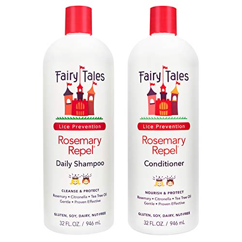 Fairy Tales Rosemary Repel Daily Kids Shampoo- Lice Shampoo for Kids & Kids Hair Conditioner for Lice Prevention (Shampoo + Conditioner 32oz -Pack of 2 )