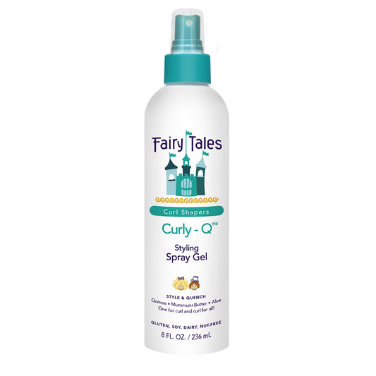 Fairy Tales Curly-Q (Curly Hair Gel) Daily Kid Styling Spray Gel - For Curly Hair - Paraben Free, Sulfate Free, Gluten Free, Nut Free - 8oz