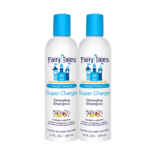 Fairy Tales Tangle Tamer Super Charge Detangling Shampoo for Kids - Paraben Free, Sulfate Free, Gluten Free, Nut Free - 12 oz (2 Pack)