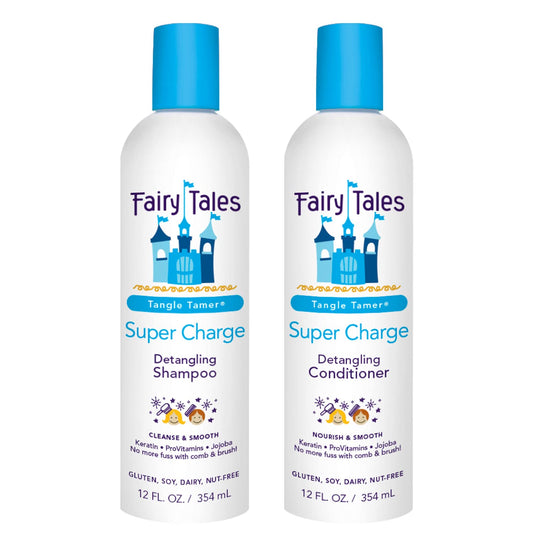 Fairy Tales Tangle Tamer Detangling Shampoo and Conditioner for Kids - Ultra Moisturizing and  Anti Frizz Protection  - Paraben Free, Sulfate Free - 12 Oz each Bottle - 2 pack