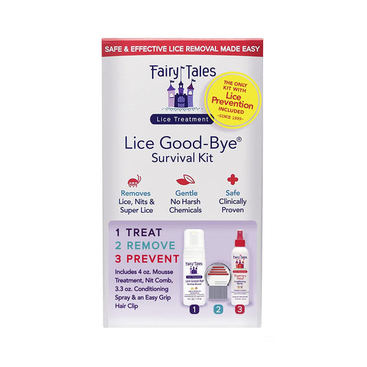 Fairy Tales Lice Good-Bye Survival Kit for Lice Treatment - Includes Treatment Mousse , Conditioning Spray, Comb, & Clip