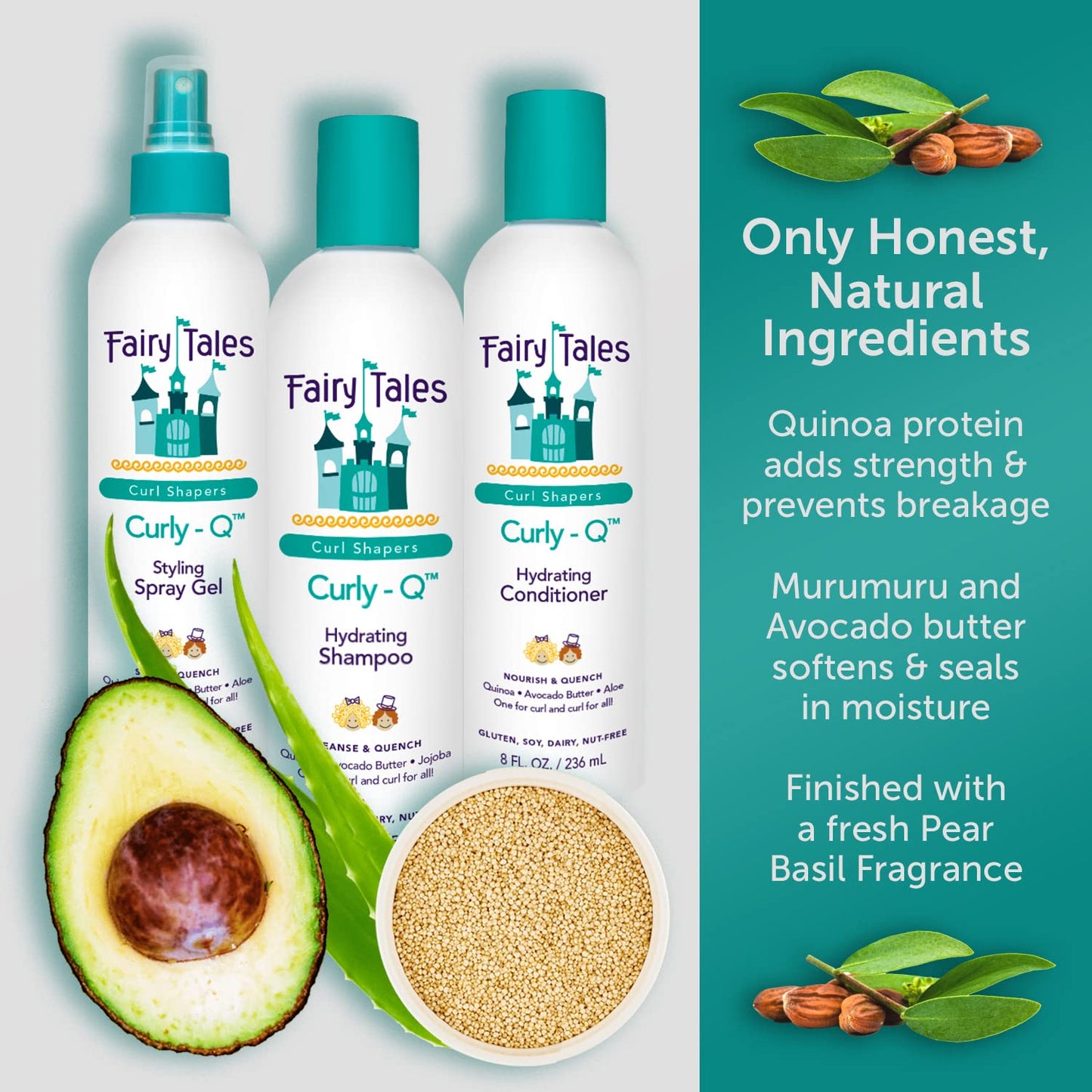 Fairy Tales Curly-Q Hydrating Conditioner - Conditioner for Curly Hair - Paraben Free, Sulfate Free, Gluten Free, Nut Free- 8oz