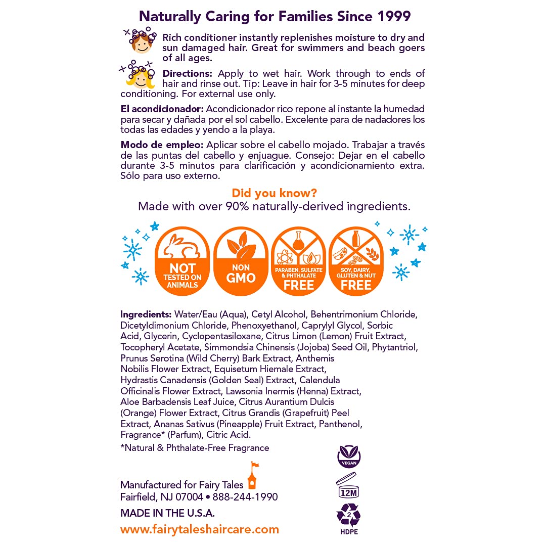 Fairy Tales Swimmer Conditioner for Kids - 32 oz | Made with Natural Ingredients in the USA | Replenish and Restore from Chlorine and Salt Damage | No Parabens, Sulfates, or Synthetic dyes