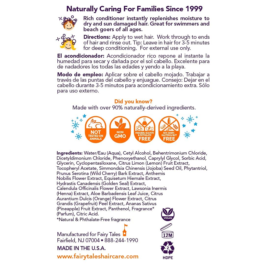 Fairy Tales Swimmer Conditioner for Kids - 8 oz | Made with Natural Ingredients in the USA | Replenish and Restore from Chlorine and Salt Damage | No Parabens, Sulfates, or Synthetic dyes