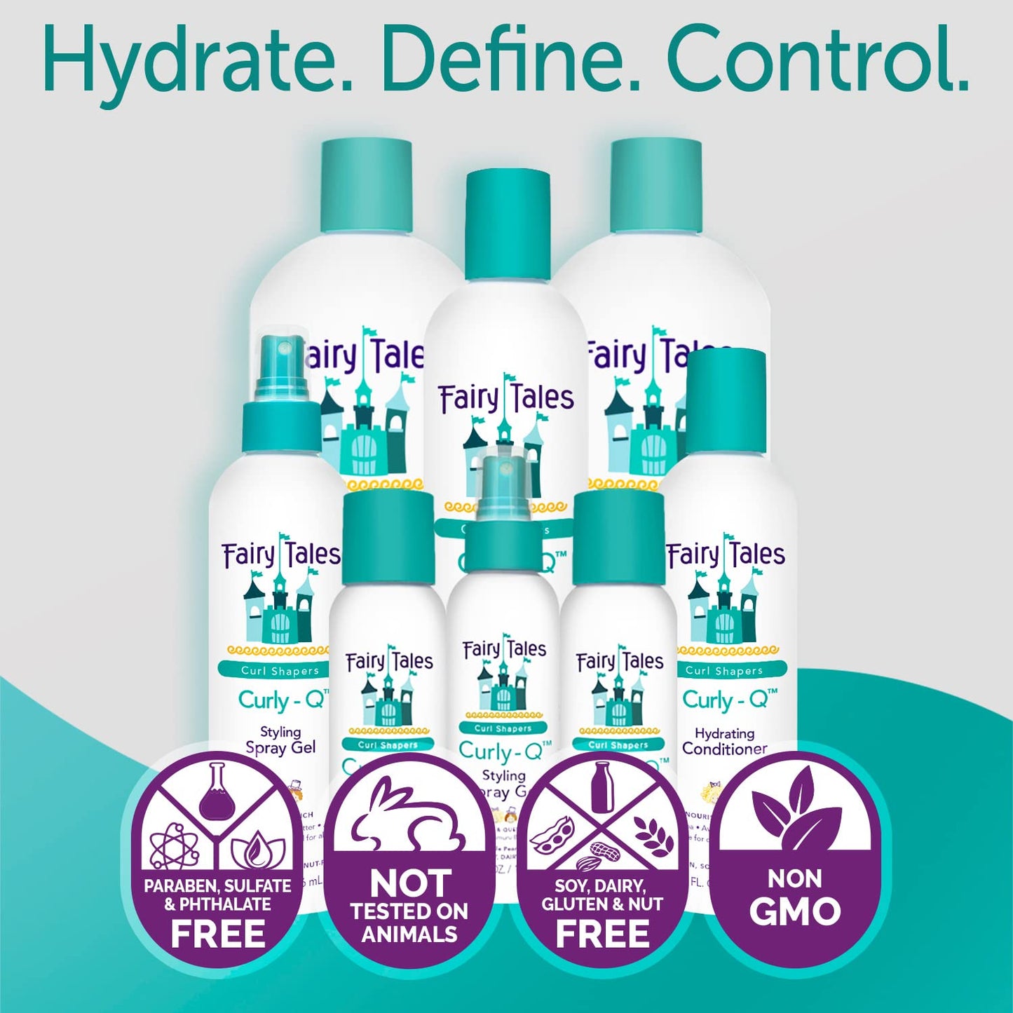 Fairy Tales Curly-Q Hydrating Conditioner - Conditioner for Curly Hair - Paraben Free, Sulfate Free, Gluten Free, Nut Free- 8oz