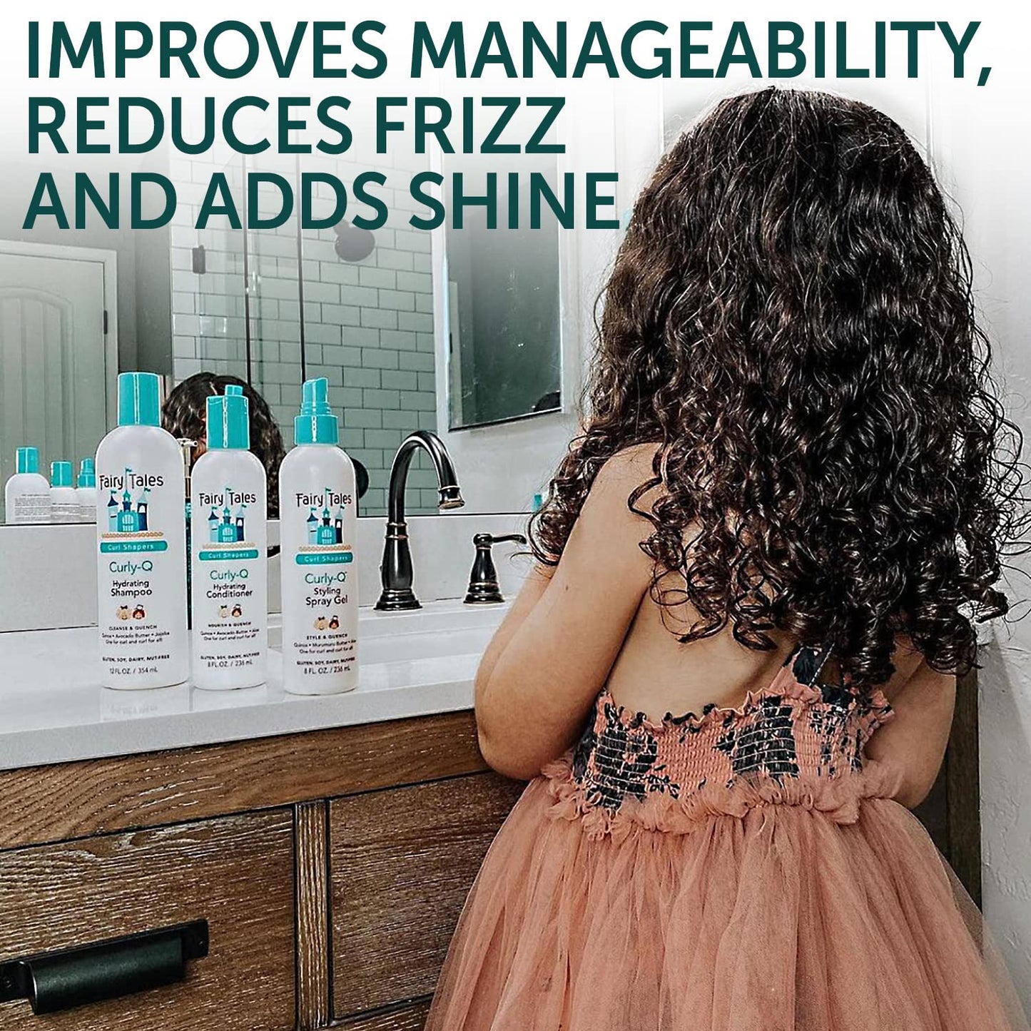 Fairy Tales Curly-Q Hydrating Conditioner - Conditioner for Curly Hair - Paraben Free, Sulfate Free, Gluten Free, Nut Free- 8oz
